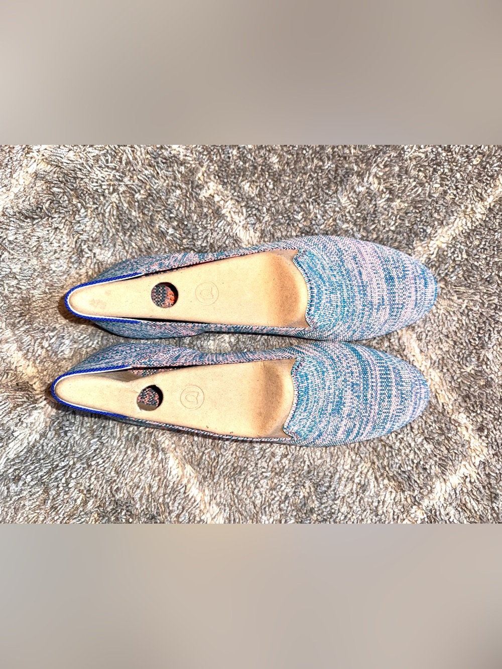 Rothys Slip-On Knit Loafers in Blue and Pink